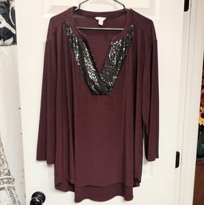 CATO Size 2X Embroidered Blouse